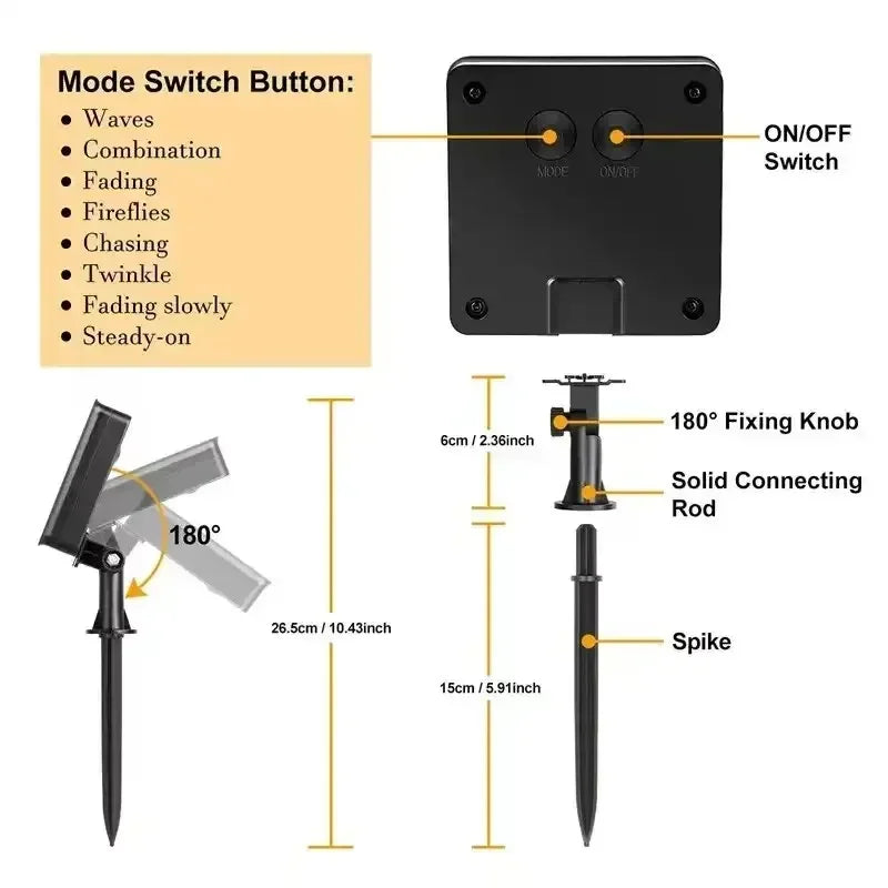 Firefly Solar Fairy Lights — Warm White, Waterproof